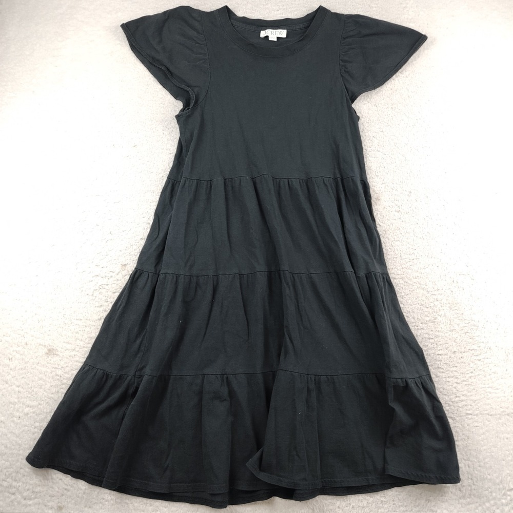 J.Crew Dress‎ Black Lightweight Tiered Size XS Whimsigoth Summer